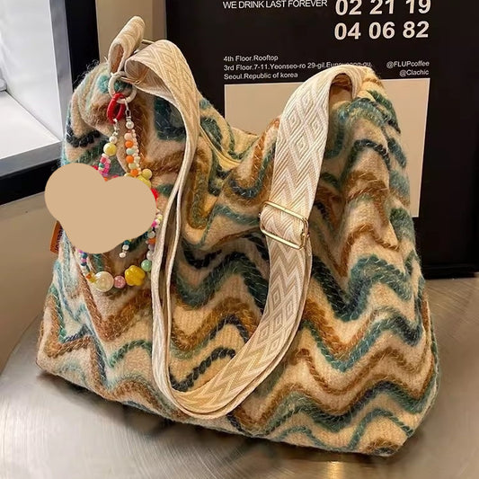 Womens Casual Ethnic-Style Embroidered Crossbody Shoulder Bag